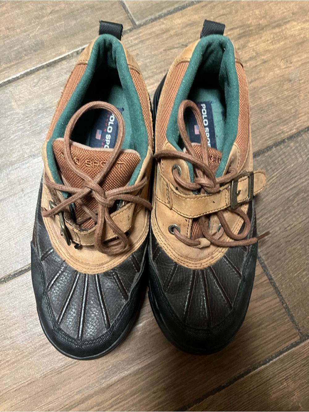 Polo by Ralph Lauren Brown and Black Duck-Style Lace-Up Shoes